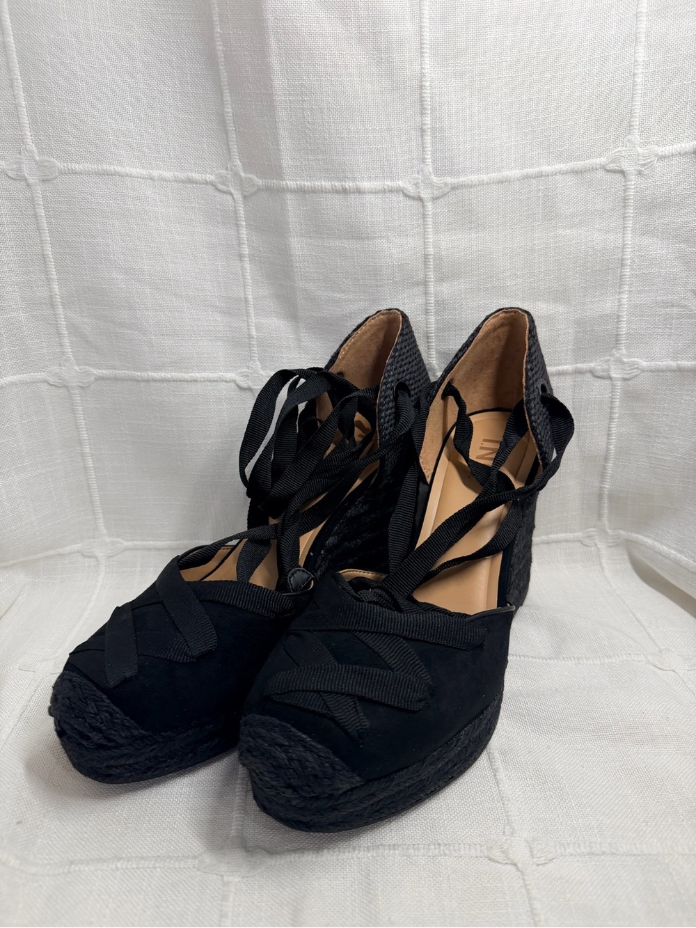 INC Merryy Black Espadrille Wedge Sandals Size 9M NEW